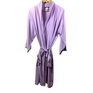 MAGELLAN'S Women's Microfiber Short Wrap Front Robe Purple Size Small/Medium